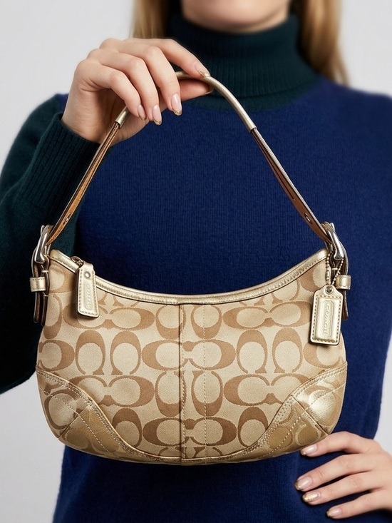 Coach Handbags - Coach Canvas Leather Purse